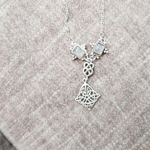 Sterling Silver Moonstine Celtic Necklace